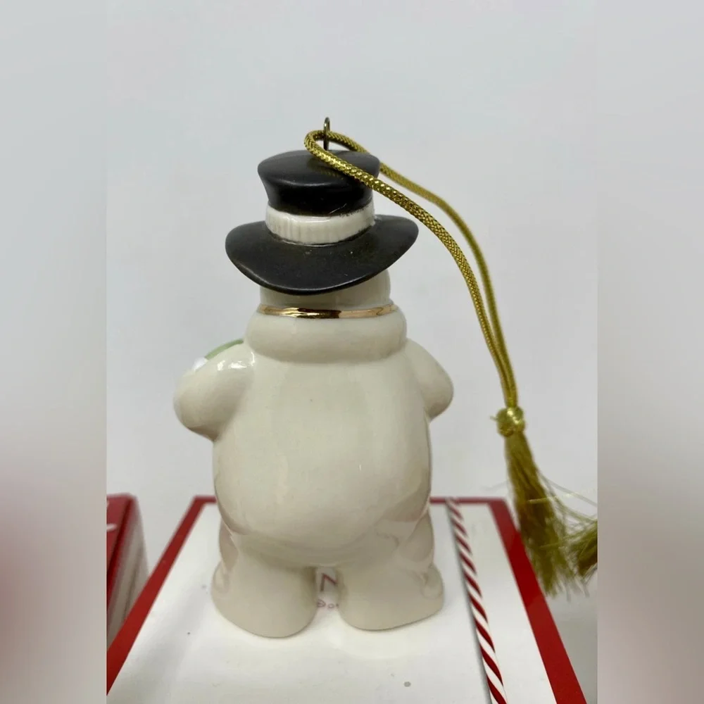 LENOX🎄HOLIDAY CHEER WITH BOXES🎄SET OF 3 PORCELAIN ORNAMENTS SANTA SNOWMAN ANGEL - Picture 10 of 16